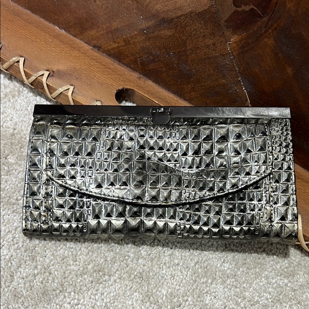 Faux Snakeskin Clutch